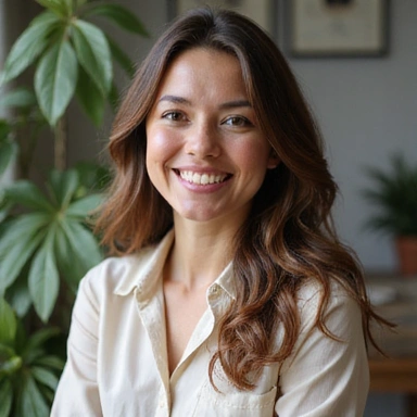 Professional portrait of Dr. Anya Widjaja, a nutritionist