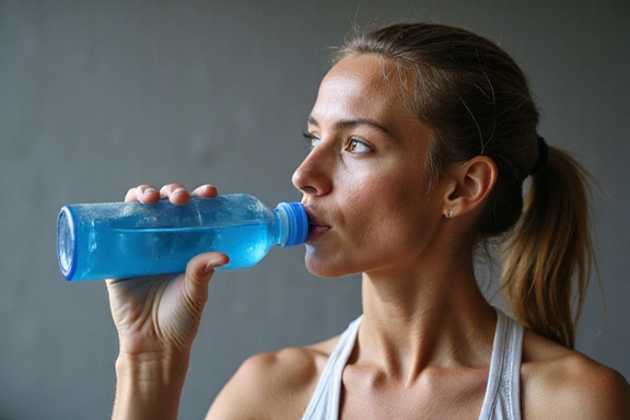 Athlete hydrating after a workout